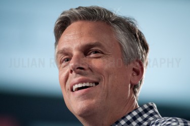 Former Utah governor Jon Huntsman speaks at the Town Hall in Exeter, NH shortly after announcing his candidacy for president.