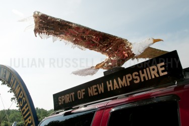 Presidential hopefuls Mitt Romney and Jon Huntsman march in a 4th of July parade in Amherst, NH.