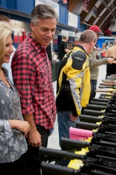 Presidential hopeful, former Utah governor Jon Huntsman attends a gun show at Everett Arena in Concord, NH.