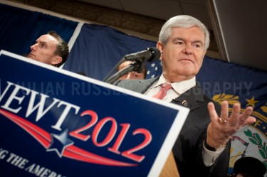 Presidential hopeful Newt Gingrich speaks to potential supporters at a Town Hall style meeting in Concord, NH.   JULIAN RUSSELL | METROPOL