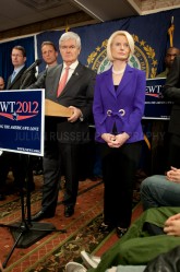 Presidential hopeful Newt Gingrich speaks to potential supporters at a Town Hall style meeting in Concord, NH.   JULIAN RUSSELL | METROPOL