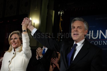 Presidential hopeful Jon Huntsman held a rally in Manchester after his 3rd place finish in the New Hampshire primary.  JULIAN RUSSELL  |  METROPOL