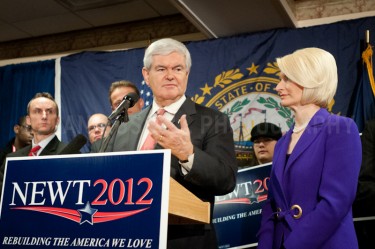 Presidential hopeful Newt Gingrich speaks to potential supporters at a Town Hall style meeting in Concord, NH.   JULIAN RUSSELL | METROPOL