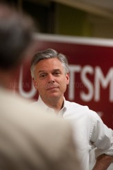 Presidential hopeful Jon Huntsman speaks to potential supporters at a Town Hall style meeting in Dover, NH.   JULIAN RUSSELL | METROPOL