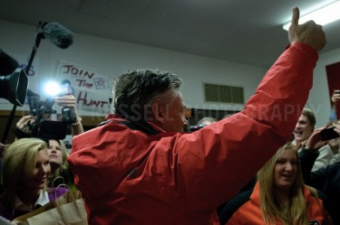 Presidential hopeful Jon Huntsman pays a visit and delivers food to his campaign Headquarters in Manchester, NH. -  JULIAN RUSSELL  |  METROPOL