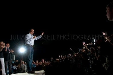 Presidential hopeful Mitt Romney kicks off the week before the Florida primary election with a rally in Ormond.  JULIAN RUSSELL