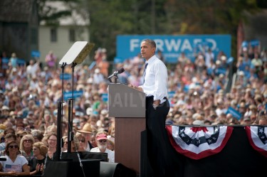 Fresh from the Democratic National Convention president Barack Obama speaks to over 6,000 people at a campaign rally at Strawberry Banke in Portsmouth on Friday.