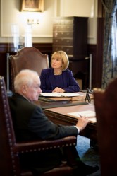 New Hampshire governor Maggie Hassan holds her first Executive Council meeting at the statehouse in Concord on January 3rd.